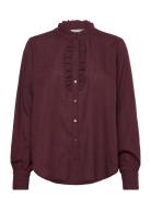 Fqraya-Shirt Tops Shirts Long-sleeved Burgundy FREE/QUENT