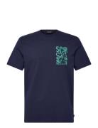 Regular Fit Left Chest Logo T-Shirt Tops T-shirts Short-sleeved Navy S...