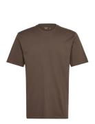 Classic Fit Knit T Shirt Tops T-shirts Short-sleeved Brown Hollister