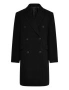 Over D Knee-Length Wool-Blend Coat Villakangastakki Pitkä Takki Black ...