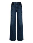 Mmcolette Bouquet Jeans Bottoms Jeans Wide Blue MOS MOSH