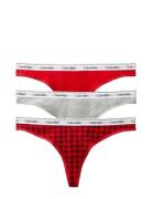 Thong 3Pk Stringit Alusvaatteet Red Calvin Klein