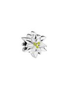 Edelweiss Sterling Silver Charm With White And Yellow Enamel Kaulakoru...
