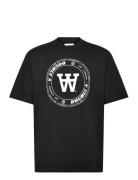 Wwasa Tirewall T-Shirt Gots Tops T-shirts Short-sleeved Black WOOD WOO...