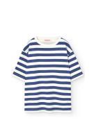 Stripes Navy Collie T-Shirt Tops T-shirts Short-sleeved Navy THE ANIMA...