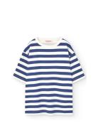 Stripes Navy Collie T-Shirt Tops T-shirts Short-sleeved Blue THE ANIMA...