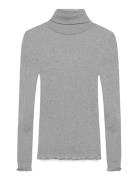 Rwbeatha Silk Ls Rollneck T-Shirt Tops Knitwear Turtleneck Grey Rosemu...