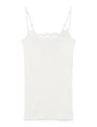 Rwbernadine Organic Sl Strap Lace T Tops T-shirts & Tops Sleeveless Cr...