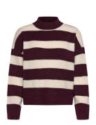 Vmminez Ls Highneck Short Pullover Tops Knitwear Jumpers Burgundy Vero...