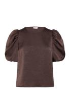 Sinda Blouse Tops T-shirts & Tops Short-sleeved Brown A-View