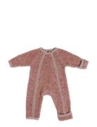 Jumpsuit W. Zipper, Bouclé Merino Wool, Rose Jumpsuit Haalari Pink Sma...