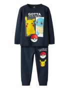 Nmmostyr Pokemon Ls Nightset Sky Pyjamasetti Pyjama Navy Name It