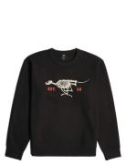 Running Dog Back Gr R Sw Tops Sweat-shirts & Hoodies Sweat-shirts Blac...