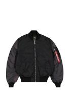 Ma-1 Camo Back Embroidery Bombertakki Takki Black Alpha Industries