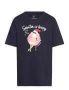 Jjchristmas Tee Ss Crew Neck Jnr Tops T-shirts Short-sleeved Navy Jack...