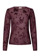Fqbiska-Blouse Tops Blouses Long-sleeved Burgundy FREE/QUENT