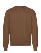 Simo Tops Knitwear Round Necks Brown HUGO