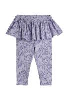 Mini Leopard Aop Skirt Baby Leggings Bottoms Leggings Purple Mini Rodi...