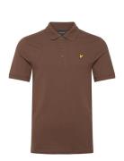 Plain Polo Shirt Tops Polos Short-sleeved Brown Lyle & Scott
