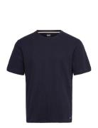 Structure T-Shirt Tops T-shirts Short-sleeved Navy BOSS