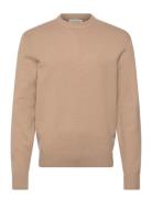 Cfandro 0247 Crew Neck Knit Tops Knitwear Round Necks Beige Casual Fri...
