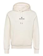Logo Double-Knit Hoodie Tops Sweat-shirts & Hoodies Hoodies Cream Polo...