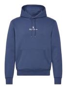 Logo Double-Knit Hoodie Tops Sweat-shirts & Hoodies Hoodies Blue Polo ...
