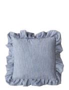 Frill Cushion Stripe Home Textiles Cushions & Blankets Cushions Blue M...