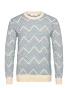 Slhrai Ls Knit Crew Neck Noos Tops Knitwear Round Necks Blue Selected