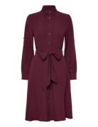 Double-Faced Georgette Shirtdress Designers Knee-length & Midi Burgund...