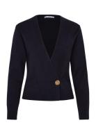 Cross-Over Cardigan With Jewel Button Tops Knitwear Cardigans Navy Man...