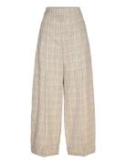 Telda1 Bottoms Trousers Wide Leg Beige BOSS