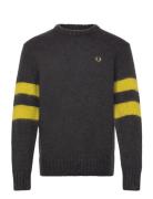 Chunky Tipped S Jmpr Tops Knitwear Round Necks Grey Fred Perry