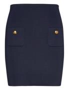Button-Trim Sweater Pencil Miniskirt Kynähame Hame Navy Lauren Ralph L...