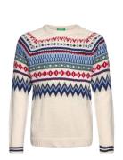 Sweater L/S Tops Knitwear Pullovers White United Colors Of Benetton
