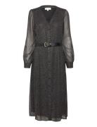 Sparkle Dot Btn Dwn Drs Polvipituinen Mekko Black Michael Kors