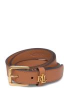 Logo-Keeper Leather Skinny Belt Vyö Brown Lauren Ralph Lauren