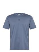 Logo Print T-Shirt Tops T-shirts Short-sleeved Blue C.P. Company