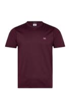 Logo Patch T-Shirt Tops T-shirts Short-sleeved Burgundy C.P. Company