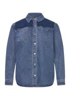 Kcsandria Denim Shirt Tops Shirts Long-sleeved Blue Kaffe Curve