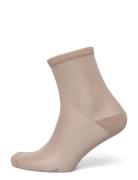 Dina Solid Lingerie Socks Regular Socks Beige Becksöndergaard
