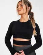 Aim'n - Musta - Black Limitless Seamless Cutout Long Sleeve