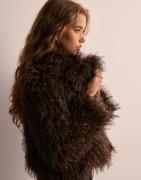 Nelly - Ruskea - Luxe Fur Jacket