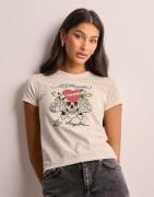 Ed Hardy - Valkoinen - Womens Love Kills Slowly Diamante Baby Tshirt T...