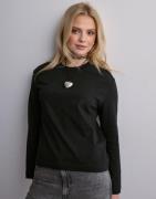 Selected Femme - Musta - Slfessential Ls Boxy Tee Noos