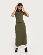 Only - Vihreä - Onlmalfy Long Cargo Skirt Pnt