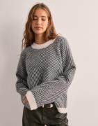 Pieces - Valkoinen - Pcolena Ls O-Neck Knit Mm Bc