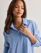 Pieces - Sininen - Pcmelia Ls Loose Shirt Wvn Noos Bc