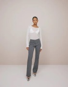 Nelly - Harmaa - Low Waist Suit Pant