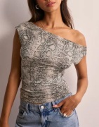 Nelly - Kuviollinen - Asymmetric Shoulder Print Top